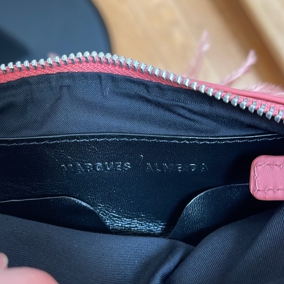 MARQUES ALMEIDA Pink Ostrich Feather and Leather purse bag NEW - Picture 9 of 12